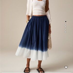J.Crew Pull-on midi skirt in dip-dyed cotton voile